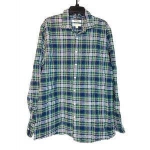 Goodthreads Men's Shirt Long-Sleeve Plaid Oxford Green/ Navy ,Plaid XLT❤️